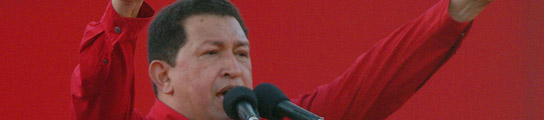 El presidente de Venezuela, Hugo Chávez, pronuncia su discurso.